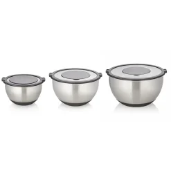 Schüssel Set, 3-teilig, Ø 11/13/15 cm, 3 Aufsätze, rutschhemmender Boden