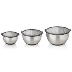 Schüssel Set, 3-teilig, Ø 11/13/15 cm, 3 Deckel, rutschhemmender Boden