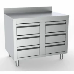 Schubladenschrank Arbeitstisch 6 Schubladen, Aufkantung 1000x700x850mm