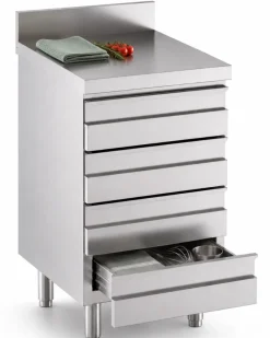 Schubladenschrank 4 Schubladen BxT 50x70cm mit Aufkantung