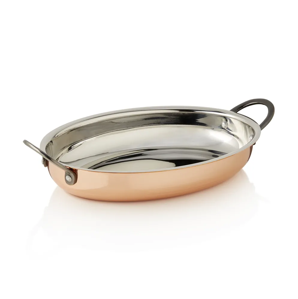 Servierpfanne STEEL & STYLE RUBY, 25 x 18 x 3,5 cm, 0,9 Liter, Kupfer, Messing, Chromnickelstahl
