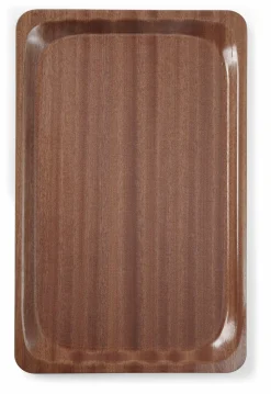 Serviertablett Holzoptik 370x530mm Mahagoni Antirutsch