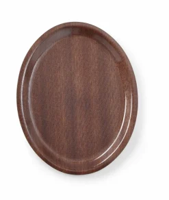 Serviertablett oval 290x210mm Holzoptik Antirutsch