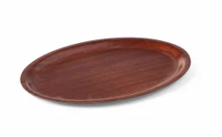 Serviertablett oval 200x265mm Holzoptik Antirutsch