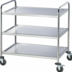 Servierwagen aus Edelstahl, mit drei Borden, 860x540x920mm