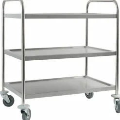 Servierwagen aus Edelstahl, mit drei Borden, 845x525x940mm