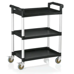 Servierwagen mit 3 Borden, 82 x 41 x 95 cm, Polypropylen/Aluminium