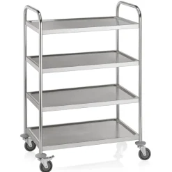 Servierwagen mit 4 Borden, 85 x 53 x 125 cm, Edelstahl