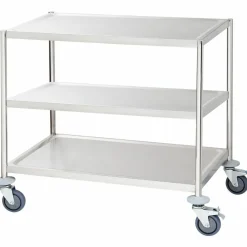 Servierwagen mit drei Borden à 800x500 mm, ohne Griff