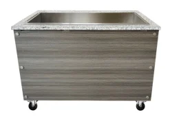 Skyrainbow Bain-Marie Theke für 2x GN1/1 mit Glasaufsatz, Glasablage, Breite 880mm