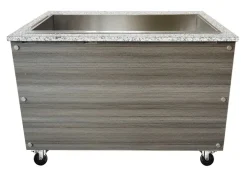 Skyrainbow Bain-Marie Theke 3x GN1/1 mit Glasaufsatz, Breite 1230mm