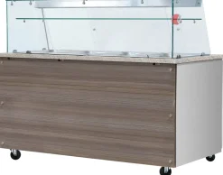 Skyrainbow Bain-Marie Theke 3x GN1/1 mit Glasaufsatz, Glasablage, Breite 1230mm