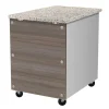 Skyrainbow Kassentisch aus Edelstahl, Granit rosa-grau, 800x820mm