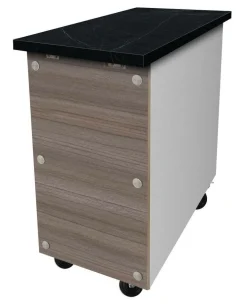 Skyrainbow Kassentisch aus Edelstahl, Granit schwarz, 800x820mm