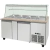 Skyrainbow Kühltheke für 4x GN1/1 mit Glasaufsatz, Glasablage, Breite 1530mm