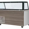 Skyrainbow Kühltheke für 6x GN1/1 mit Glasaufsatz, schwarzem Rand, Breite 2230mm