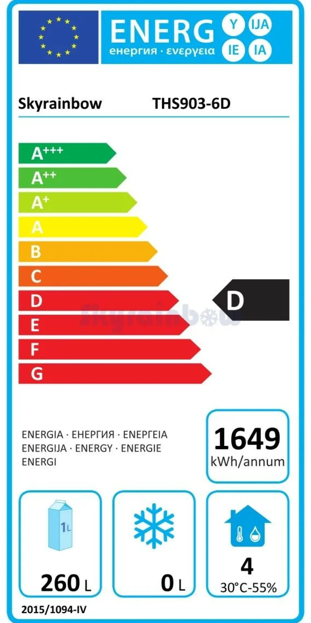 Skyrainbow Kühltisch mit 6 Schubladen, Breite 1365x700 mm