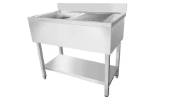 Skyrainbow Spültisch Edelstahl, 1 Becken links, Breite 1200x600 mm