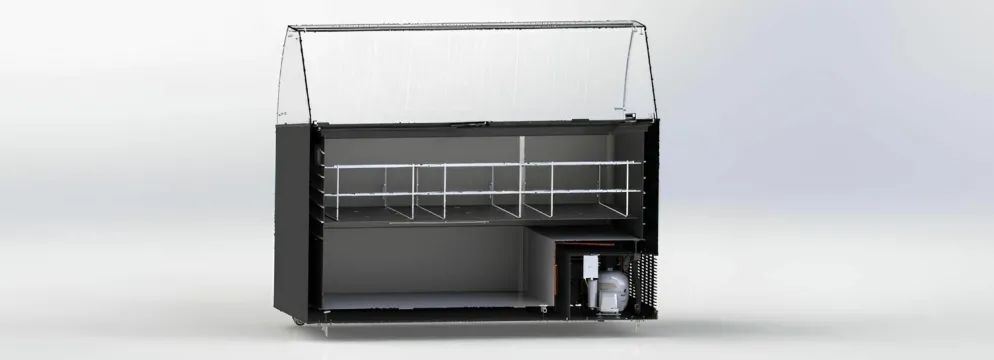 Speise-Eisvitrine Tenerife schwarz 10x 5 L Behälter