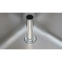 Spülcenter Edelstahl 1 Becken rechts, Abtropffläche links, Breite 1400 mm
