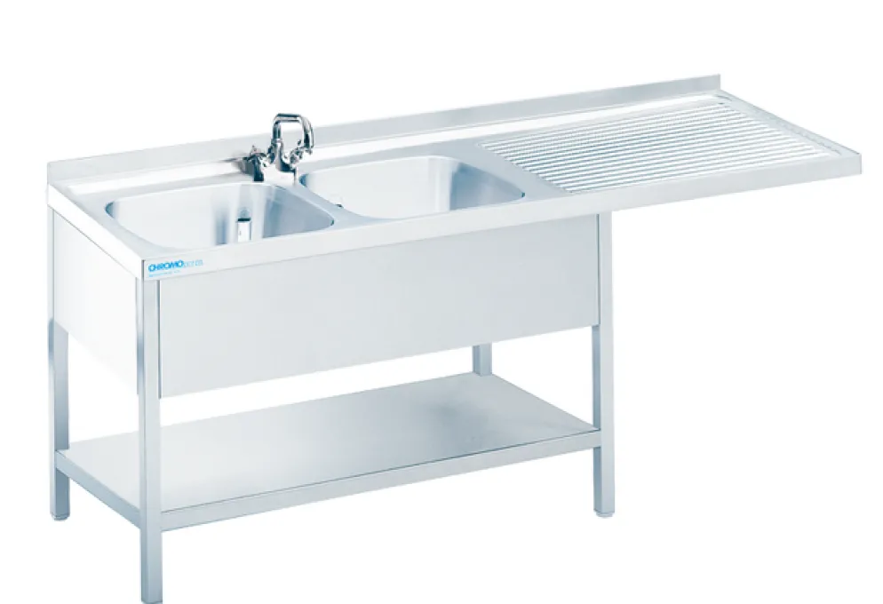 Spülcenter mit 2 Becken Links, 1500x600x850mm