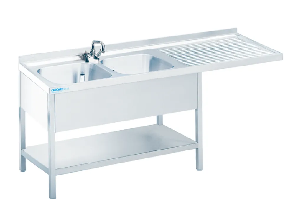 Spülcenter mit 2 Becken Links, 1600x700x850mm