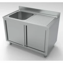 Spülschrank mit Schiebetüren, 1 Becken Links, 1200x700x850mm