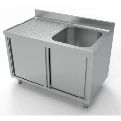 Spülschrank mit Schiebetüren 1 Becken Rechts, 1200x700x850mm