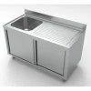 Spülschrank mit Schiebetüren, 1 Becken Links, 1400x700x850mm