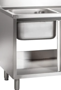 Spülschrank mit Schiebetüren B 120cm - Becken rechts