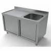 Spülschrank mit Schiebetüren, 1 Becken Rechts, 1400x700x850mm