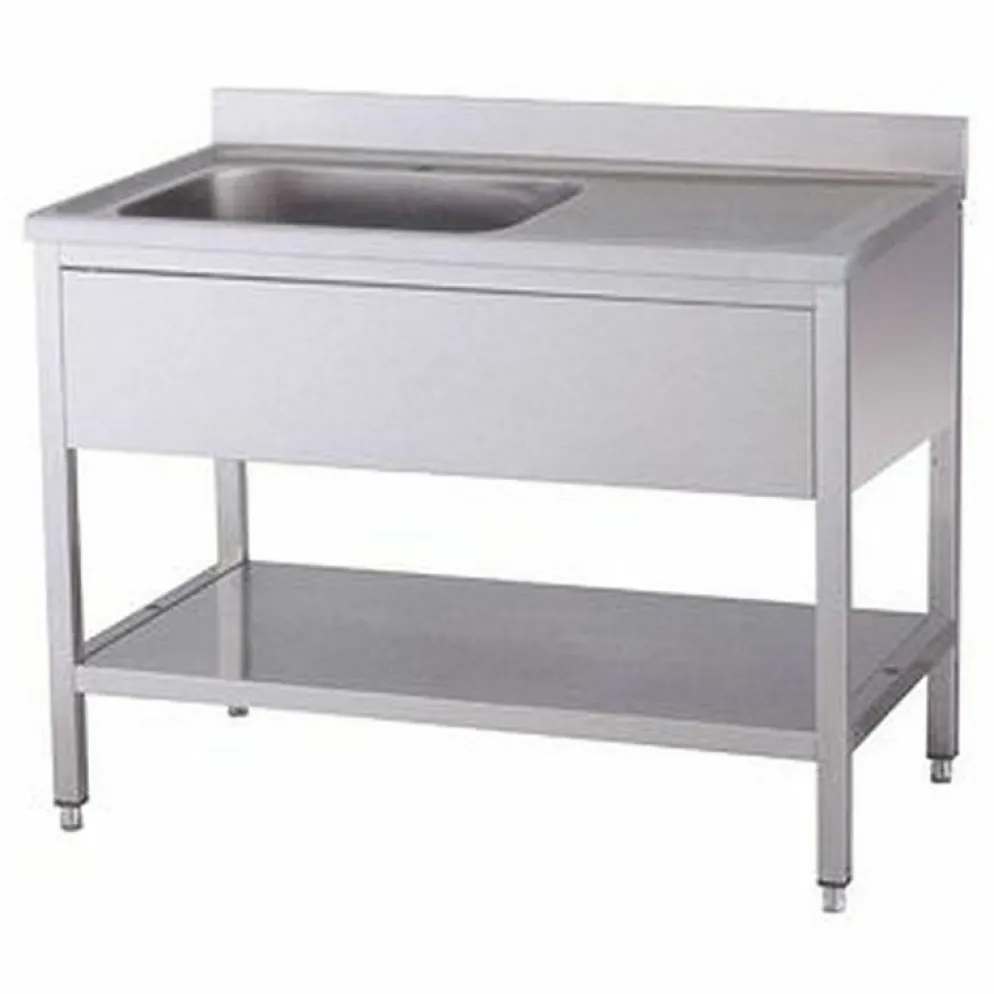 Spültisch 1 Becken links mit Aufkantung B 120cm