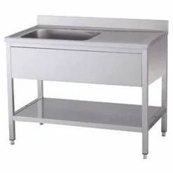 Spültisch 1 Becken links mit Aufkantung B 120cm