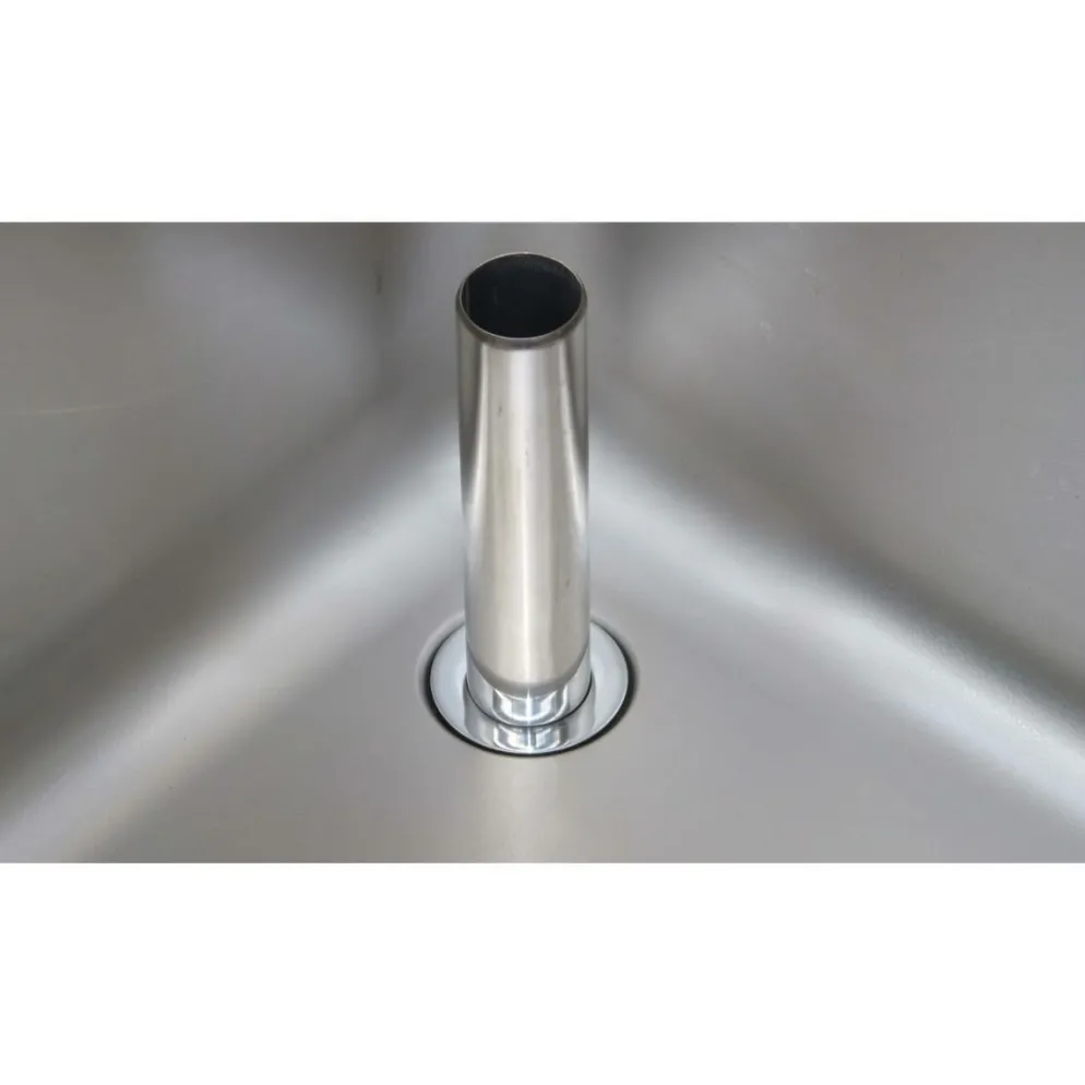 Spültisch, Breite 1600 mm, 2 Becken links, mit Aufkantung