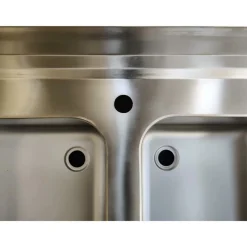 Spültisch, Breite 1000 mm, 2 Becken mittig, mit Aufkantung