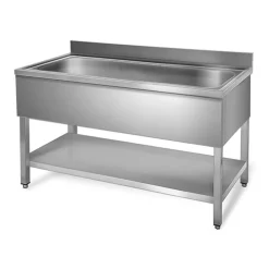 Spültisch, Breite 1000 mm, 1 Becken mittig, mit Aufkantung