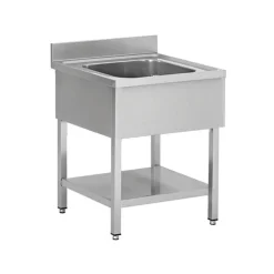 Spültisch, Breite 800 mm, 1 Becken mittig, mit Aufkantung