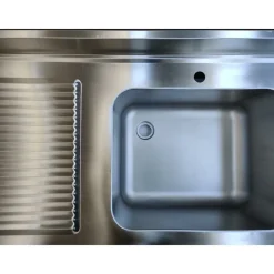 Spültisch, Breite 1000 mm, 1 Becken rechts, mit Aufkantung