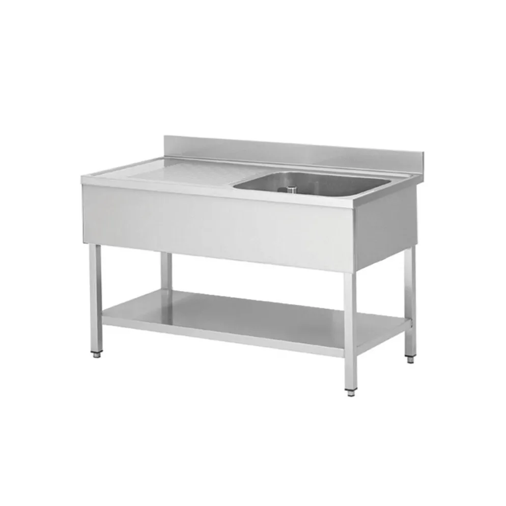 Spültisch, Breite 1200 mm, 1 Becken rechts,mit Aufkantung