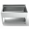Spültisch Edelstahl 1400 mm mit 1 grossen Becken, 700 mm tief
