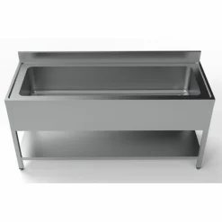 Spültisch Edelstahl 1800 mm mit 1 grossen Becken, 700 mm tief