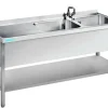 Spültisch mit 2 Becken Rechts, Unterbau offen,1900x700x850mm