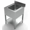 Spültisch mit Grundboden, 1 Becken Mitte, 600x700x850mm