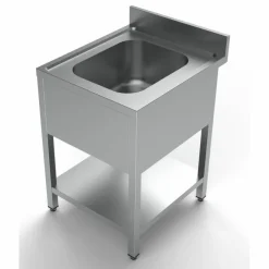 Spültisch mit Grundboden, 1 Becken Mitte, 600x700x850mm