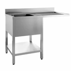 Spültisch 700 mm mit Grundboden Breite 1200 mm, Becken links