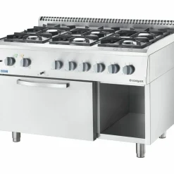 STALGAST Gasherd ECO 6 Brenner (3x3,5 + 3x5 kW), Elektro-Heißluftofen (600x400mm, GN 1/1)