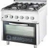 STALGAST Gasherd mit 4 Brennern (2x5+2x7) und Elektro-Umluft-Backofen GN1/1