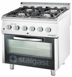 STALGAST Gasherd mit 4 Brennern (2x5+2x7) und Elektro-Umluft-Backofen GN1/1
