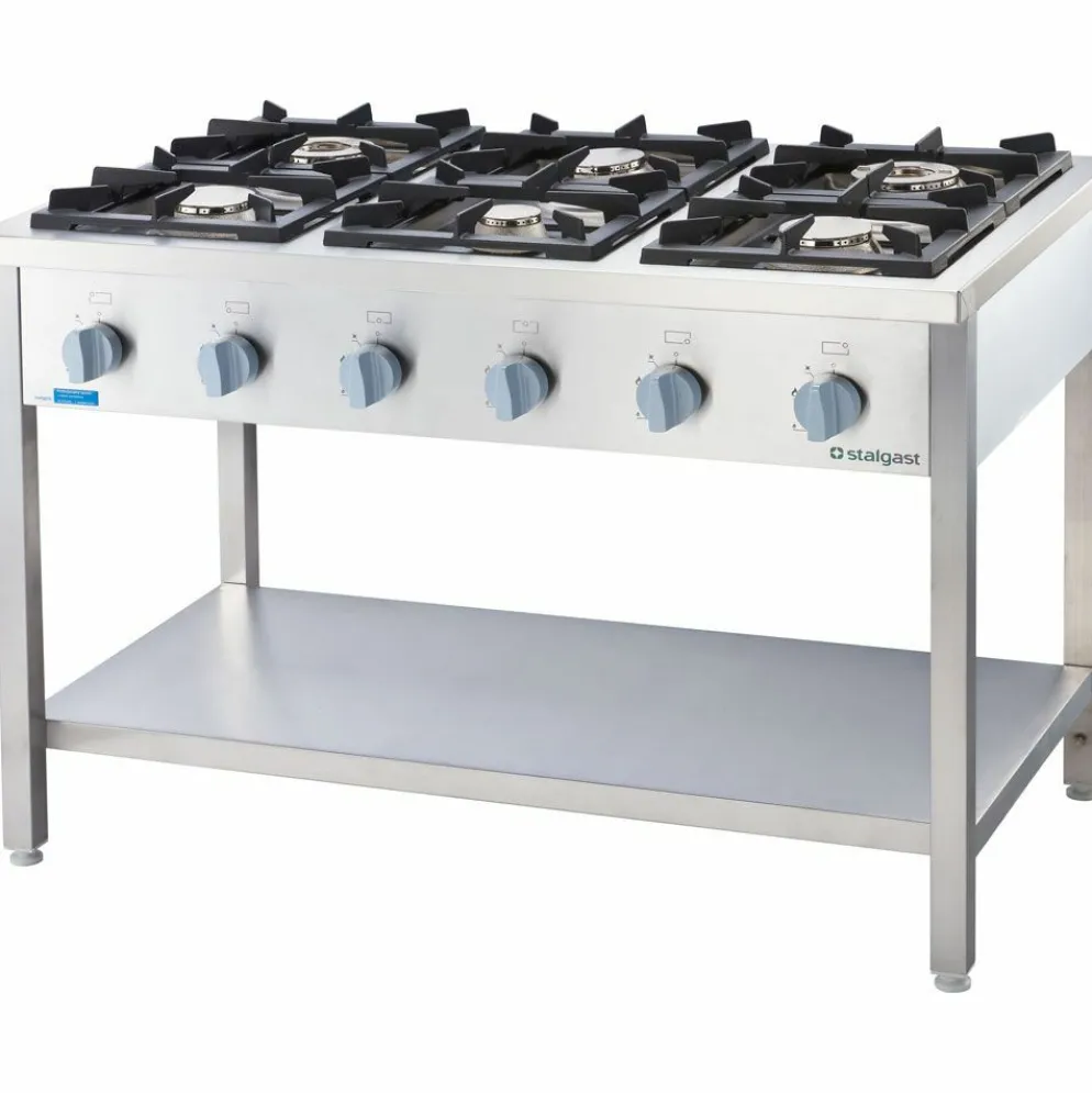 STALGAST Gasherd Serie 700, 6-Brenner, 1200x700x850mm, 32.5 kW