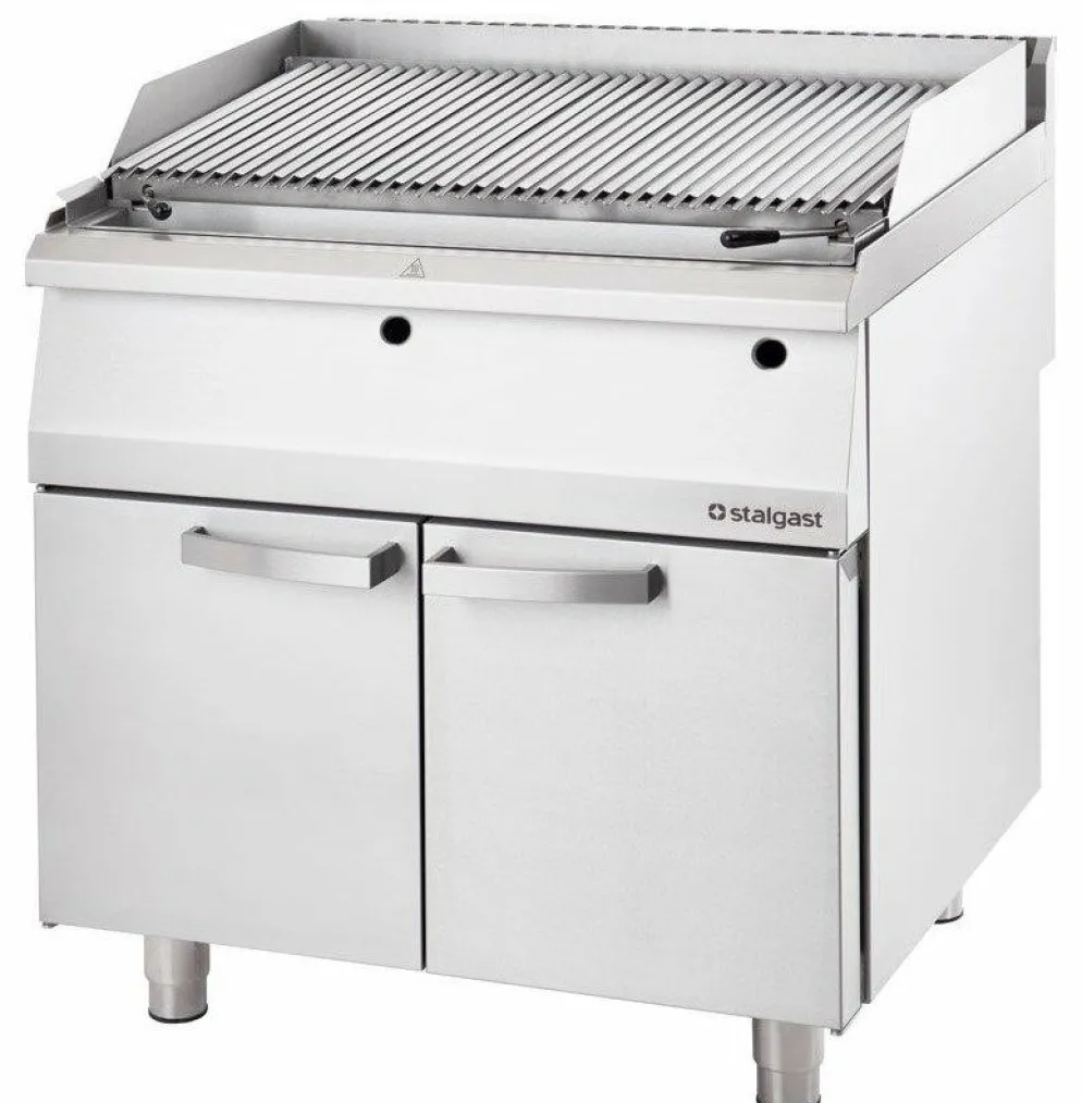 STALGAST Gas-Lavastein-Grill SL4120SE mit V-Rost, 800x700x850 mm, 13 kW